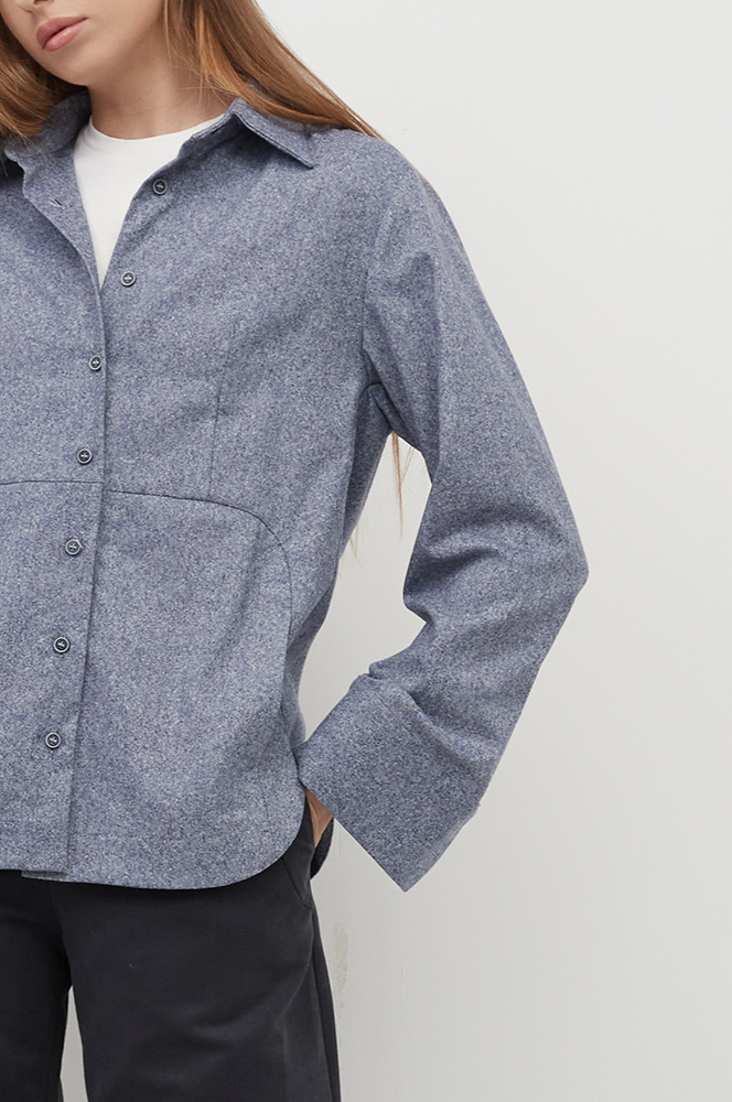 Сорочка тепла меланж блакитний (Р 145/3)